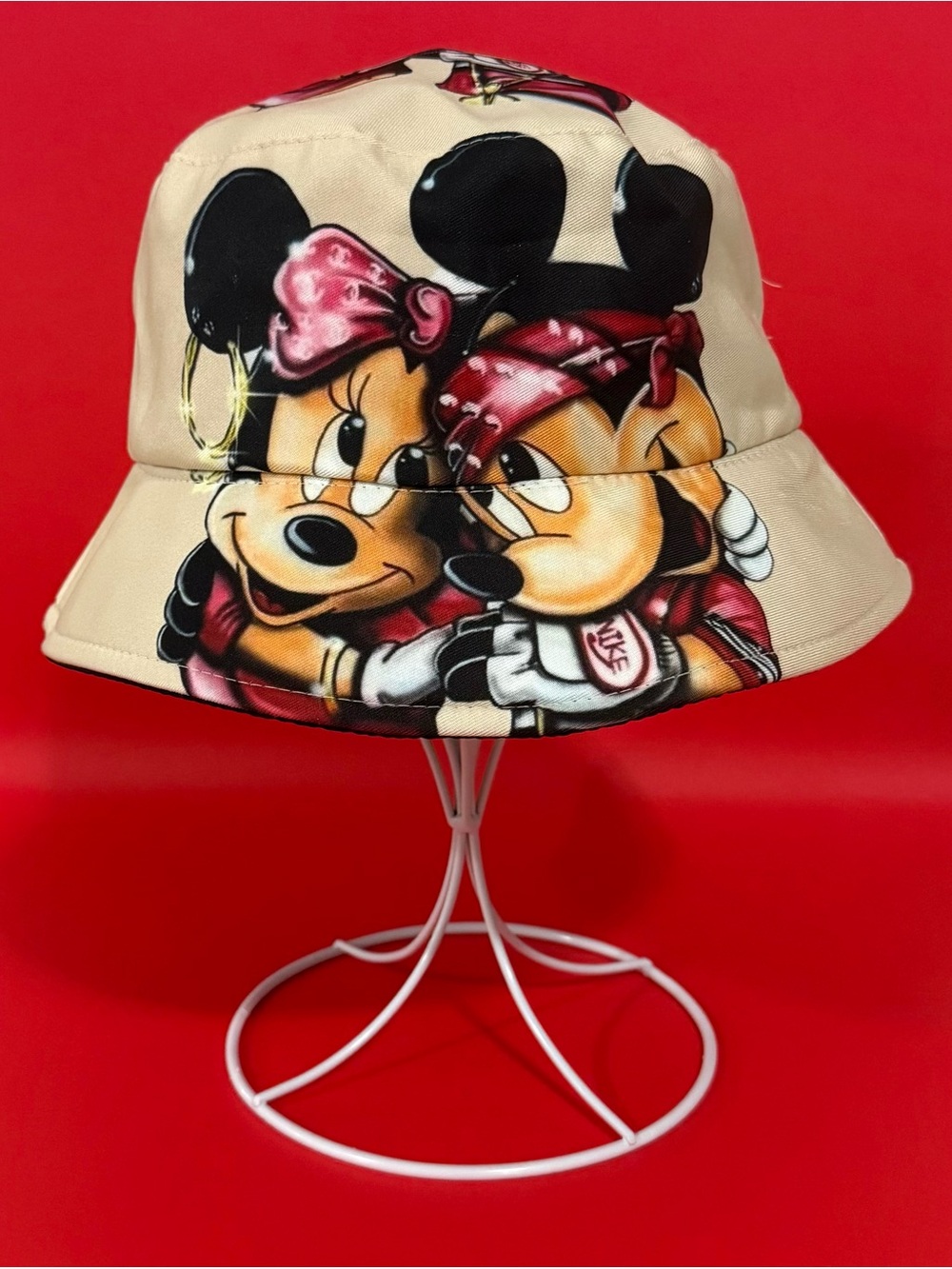 Disney Bucket Hat Mickey And Minnie Mouse on Front Back Top